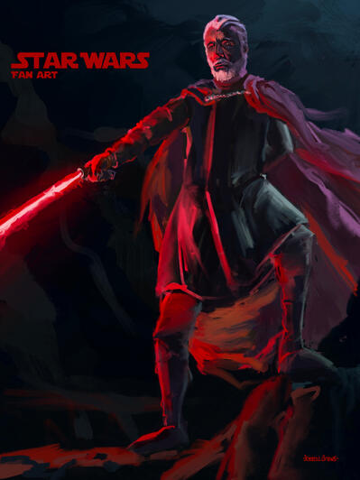 painting of Dooku from Star Wars